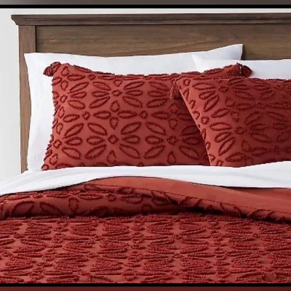 Threshold 7pc Full Clipped Jacquard Comforter & Sheet Set Terracotta